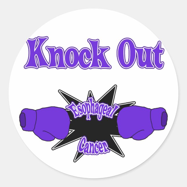 Pegatina Redonda Cáncer esofágico (Anverso)