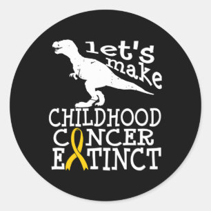 Pegatina Redonda Cáncer infantil DiPG Awareness Extinct Gold Ribbo
