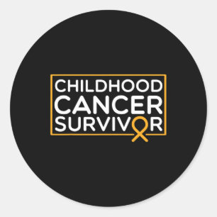 Pegatina Redonda Cáncer infantil Superviviente de cáncer infantil C