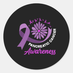 Pegatina Redonda Cáncer Pancreático Cinta de Sensibilización sobre
