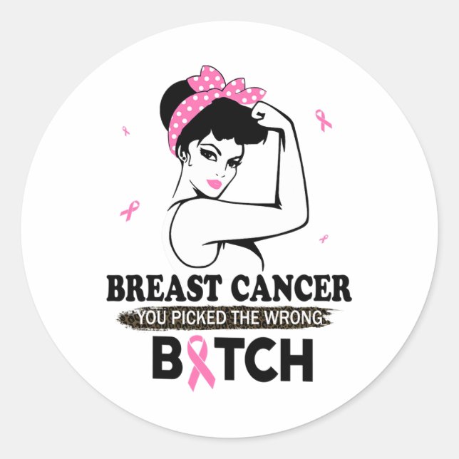 Pegatina Redonda Cáncer que has cogido los regalos graciosos equivo (Anverso)