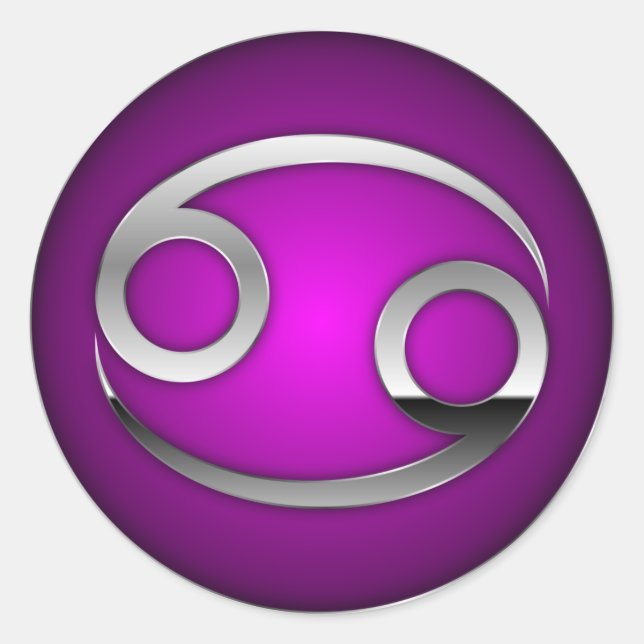 Pegatina Redonda Cáncer - Símbolo zodiaco (Anverso)