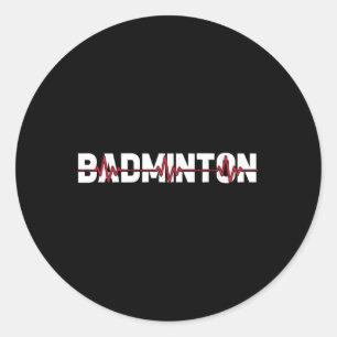 Pegatina Redonda Cancha de bádminton raqueta - Lanzadera de raqueta