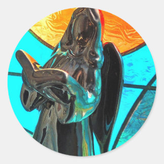 Pegatina Redonda Canción de ángel