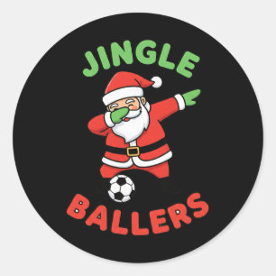 Pegatina Redonda Canción de Navidad Byllers Fútbol Santa Dab Footby