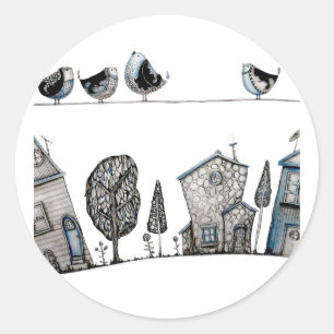 Pegatina Redonda Canción de pájaro
