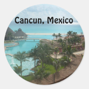 Pegatina Redonda Cancun México
