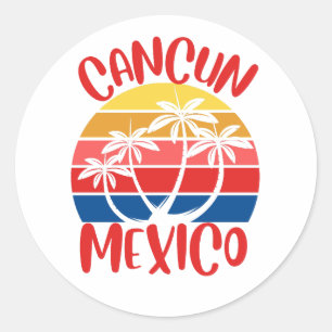 Pegatina Redonda Cancún, México