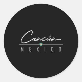 Pegatina Redonda Cancún México para