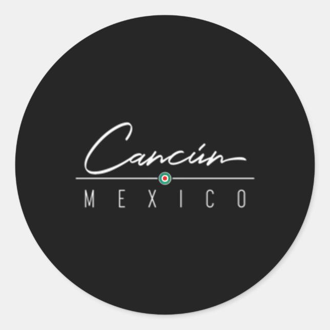 Pegatina Redonda Cancún México para (Anverso)