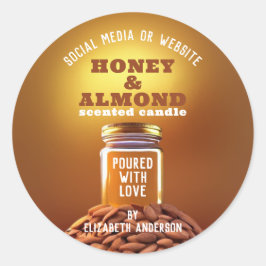 Pegatina Redonda Candela de miel y almendras
