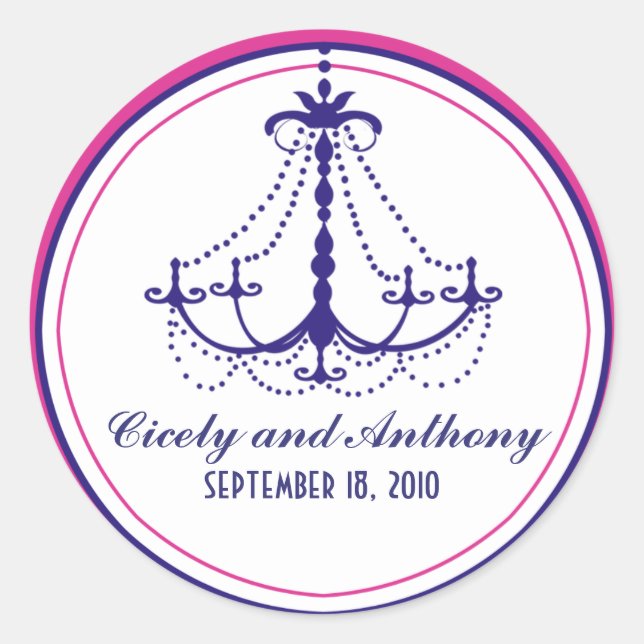 Pegatina Redonda Candelier Monogram Sticker (Anverso)