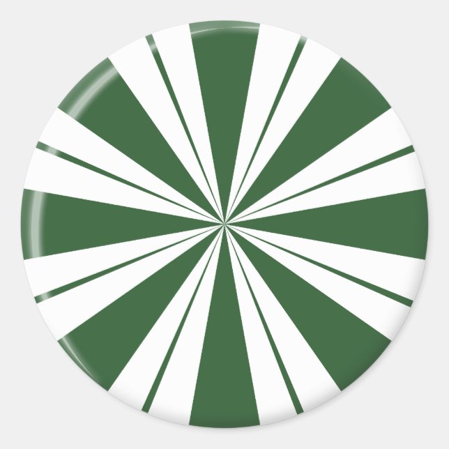 Pegatina Redonda Candía de rayas de menta rápida (Anverso)