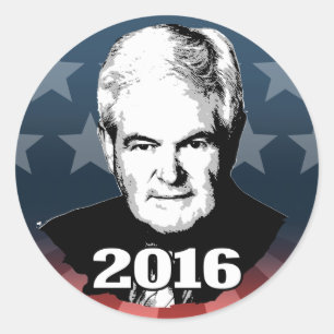 PEGATINA REDONDA CANDIDATO DE NUEVO GINGRICH 2016