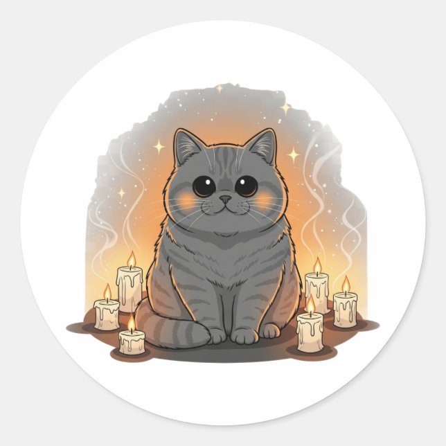 Pegatina Redonda Candle Circle Brit - Halloween británico de estilo (Anverso)