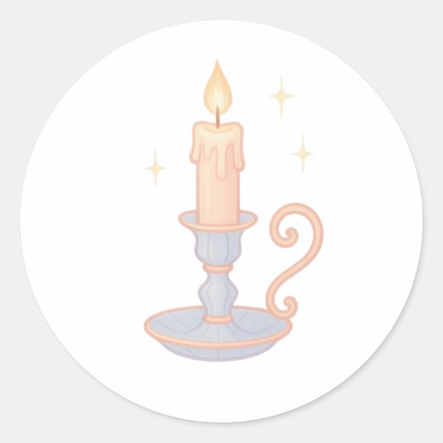 Pegatina Redonda Candle with dripping wax (Anverso)