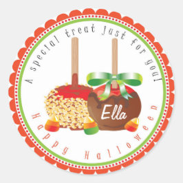 PEGATINA REDONDA CANDY APPLE FALL HALLOWEEN