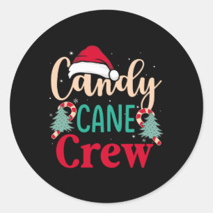 Pegatina Redonda Candy Cane Crew Navidades divertidos Candy Lover X