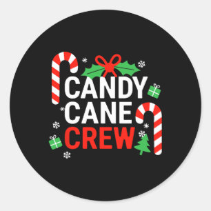 Pegatina Redonda Candy Cane Crew Shirt Hombres Mujeres Niños Christ