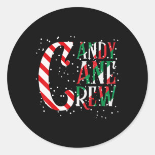 Pegatina Redonda Candy Cane Crew Xmas Familia Candy Cane Cr