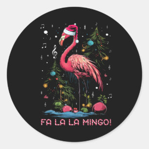 Pegatina Redonda Candy Cane Flamingoes Fa La Mingo Flamingo Chris