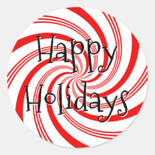 Pegatina Redonda Candy Cane Twirl