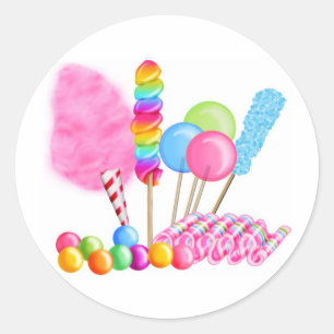 Pegatina Redonda Candy Circus