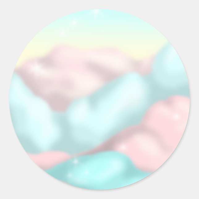 Pegatina Redonda Candy Clouds (Anverso)