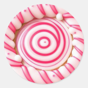 Pegatina Redonda Candy/Cookie/Pegatina Redondo Clásico/Rosa