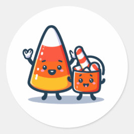 Pegatina Redonda Candy Corn