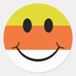 Pegatina Redonda Candy Corn Face