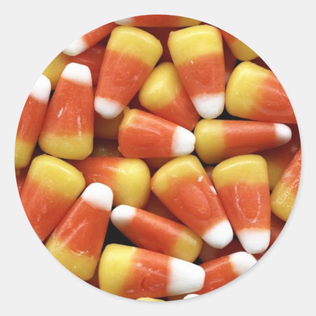 Pegatina Redonda Candy Corn Jumble (Anverso)