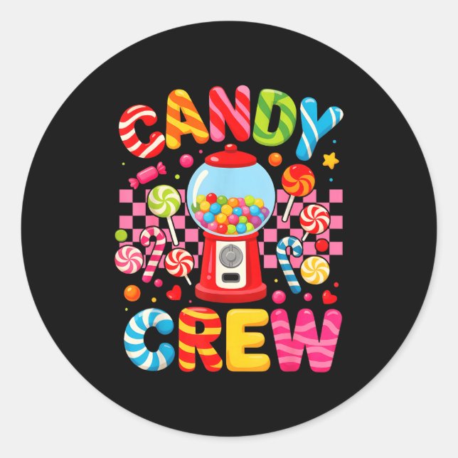 Pegatina Redonda Candy Costume Candy Crew Candy Lover Sweetie Women (Anverso)