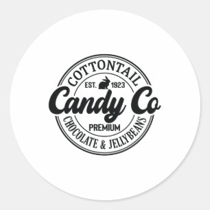 Pegatina Redonda Candy Cottontail Company Chocolate Cute Bunny East