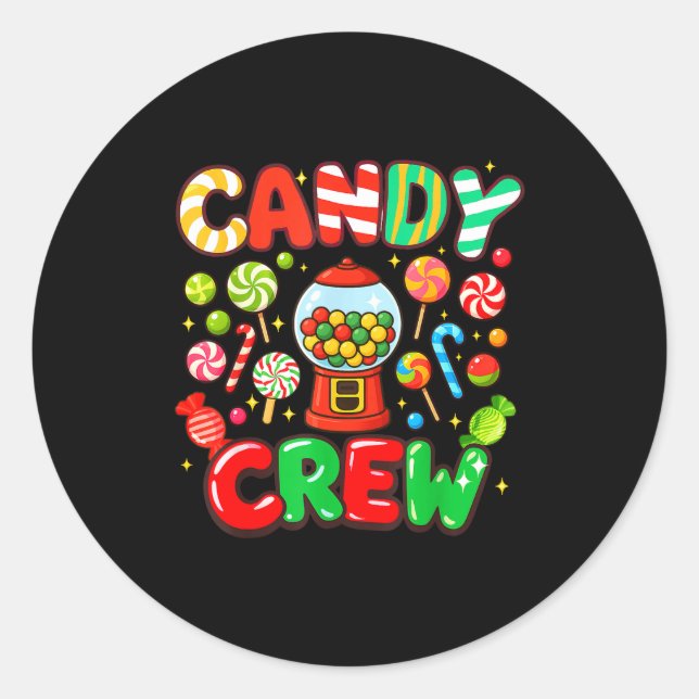 Pegatina Redonda Candy Crew Candy Costume Women Candy Land Kids Swe (Anverso)