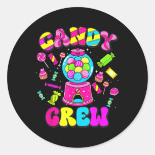 Pegatina Redonda Candy Crew Sweetie Candy Land Candy Squad Hallowee