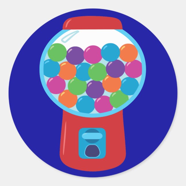 Pegatina Redonda Candy Gumball Machine (Anverso)
