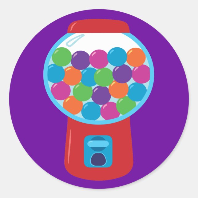 Pegatina Redonda Candy Gumball Machine (Anverso)