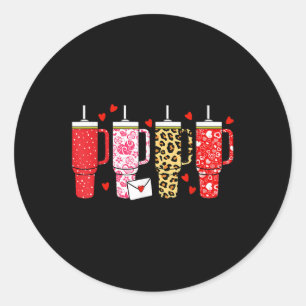 Pegatina Redonda Candy Heart Stanley Tumbler Feliz San Valentín B