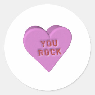 Pegatina Redonda Candy Heart "YOU ROCK"