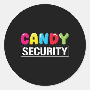 Pegatina Redonda Candy Security Funny Halloween Disstume niños chic