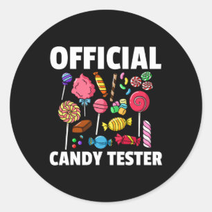 Pegatina Redonda Candy Tester Lollipop Sweets regalo niños de Hallo