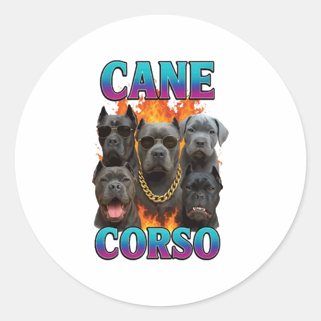 Pegatina Redonda Cane Corso (Anverso)