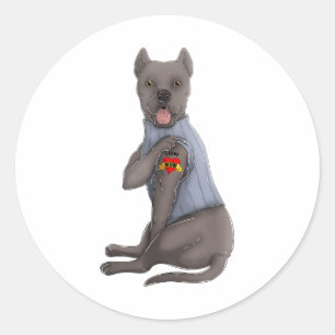 Pegatina Redonda Cane Corso Me Encanta Mamá Tattoo Camiseta De Perr