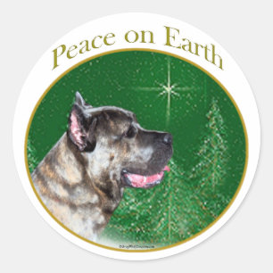 Pegatina Redonda Cane Corso Peace