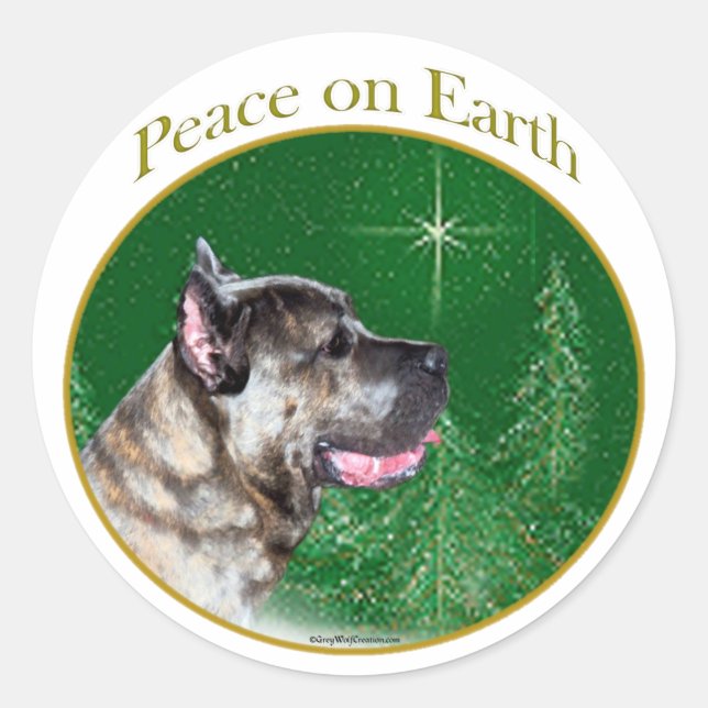 Pegatina Redonda Cane Corso Peace (Anverso)