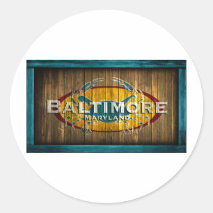 Pegatina Redonda Cangrejo Baltimore