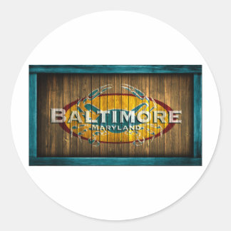 Pegatina Redonda Cangrejo Baltimore