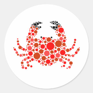Pegatina Redonda Cangrejo con puntos