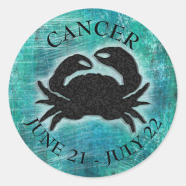 Pegatina Redonda Cangrejo de cáncer de Rótulo de Horóscopo